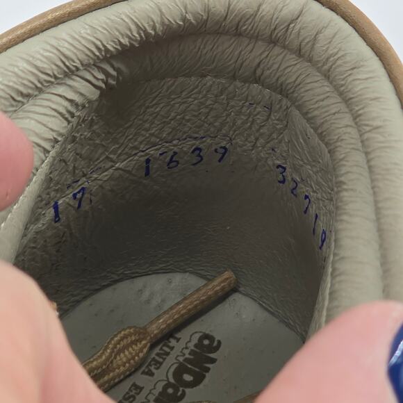 AndaNeNes Girls Bronze High Top Lace Up Leather Upper Cat & Flower Boots 10C - Picture 8 of 9